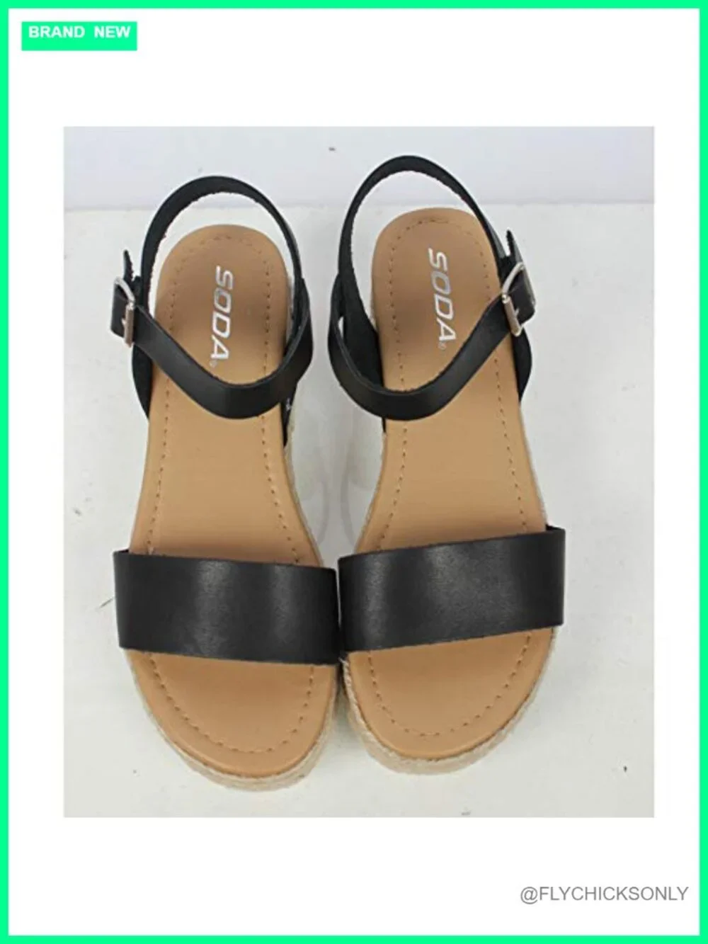 Open Toe Buckle Ankle Strap Espadrilles Flatform Wedge Casual Sandal